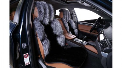 Комплекты накидок из искусственного меха лисы на весь салон автомобиля фото