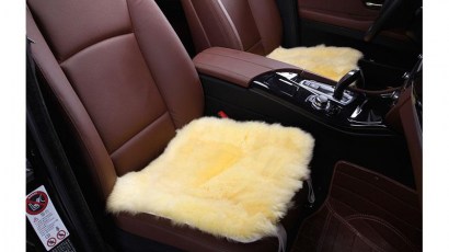 Квадраты из меха длинный ворс на сиденья автомобиля комплект из 2 шт фото