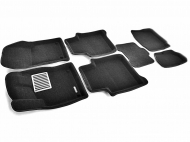 Автомобильные чехлы на 3D коврики Euromat LUX для SKODA Kodiaq (2017-) (3 Ряд)